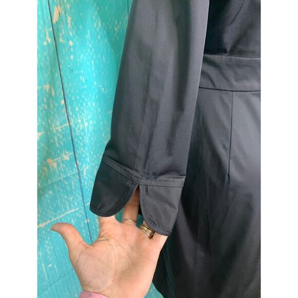 Club Monaco black 3/4 sleeves hidden buttons mini dress size 2 - Picture 7 of 11